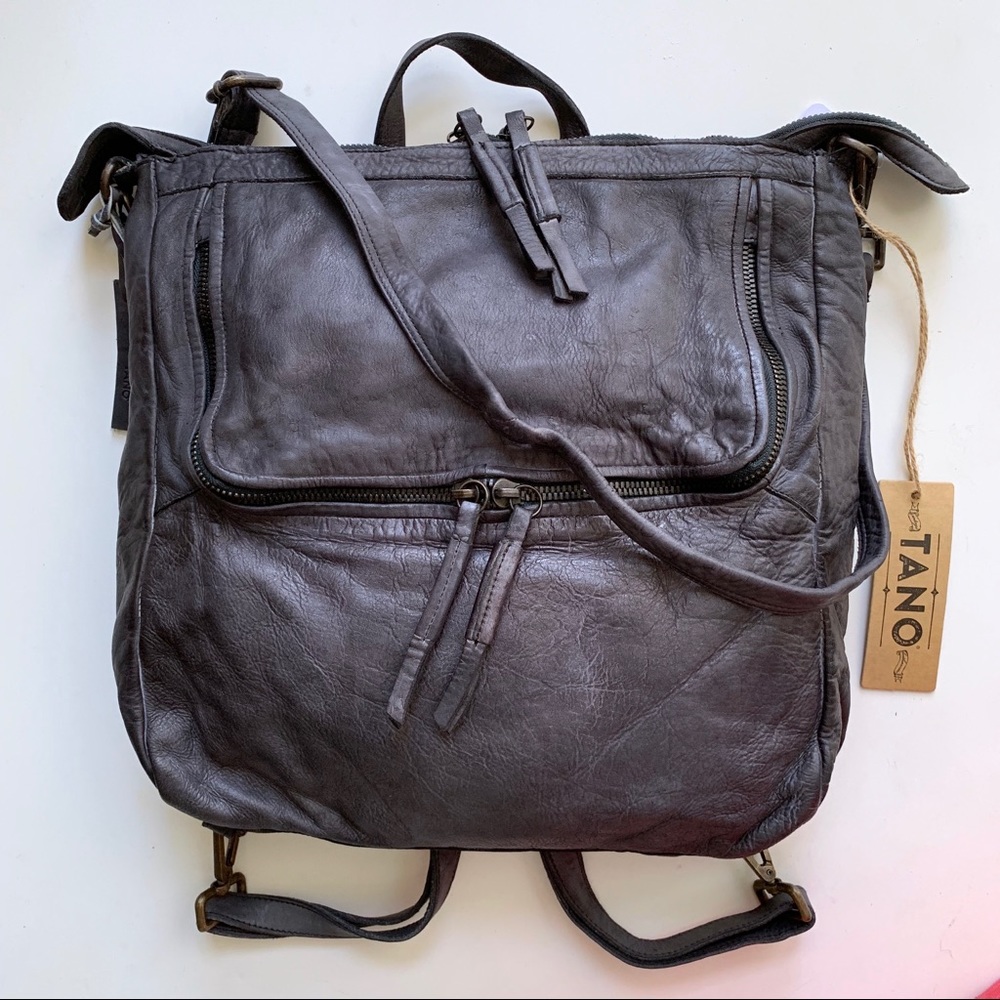 Free People Loved Leather Messenger Backpack - Picture 6 of 8